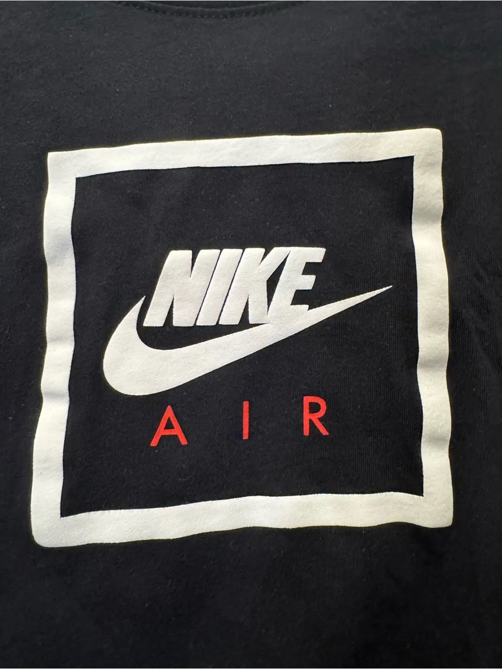 Nike Black Tee with White Swoosh and Text 0280